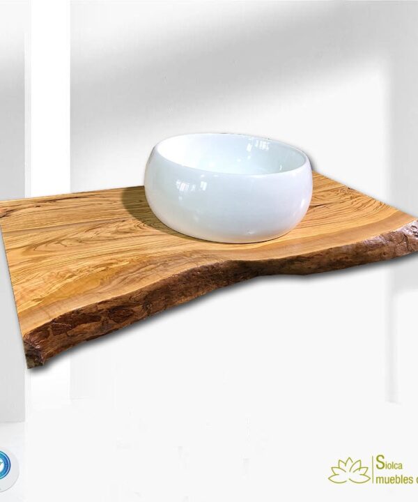 Encimera de lavabo en madera de olivo Hatria