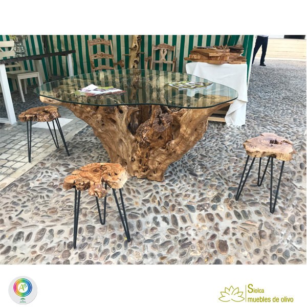 Mesa central de tronco de olivo Arcadius