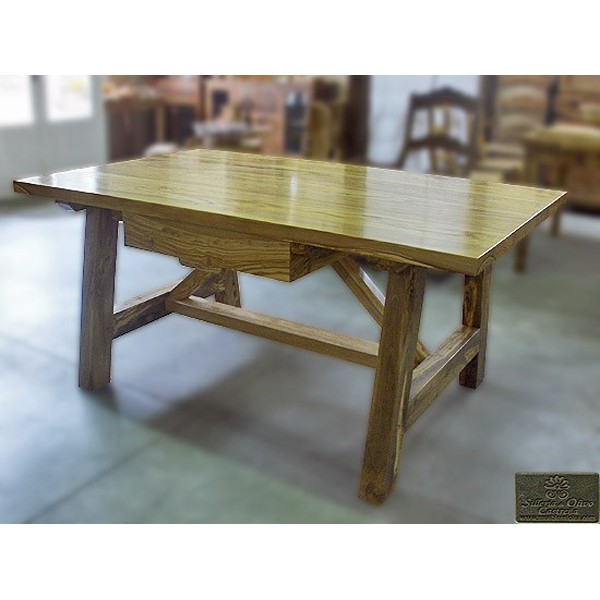 Mesa tocinera alta con cajón 160x100 cm
