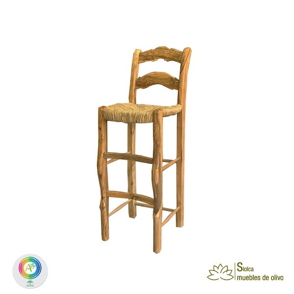 Taburete alto con respaldo
