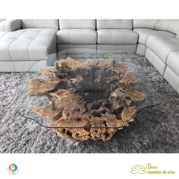Mesa de centro madera maciza olivo Valcea