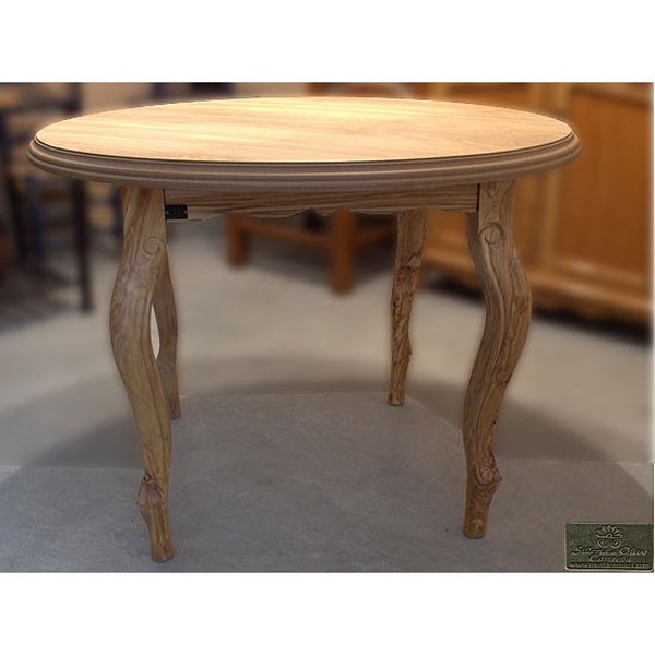  Slabstudiohongkong Mesa de centro redonda pequeña, mesa de  madera de olivo, mesa hecha a mano, mesa de centro pequeña, no mesa de  madera de olivo, mesa de centro de árbol viejo 