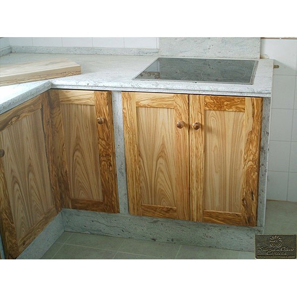Encimera de baño en madera de olivo Sísifo - Muebles Siolca