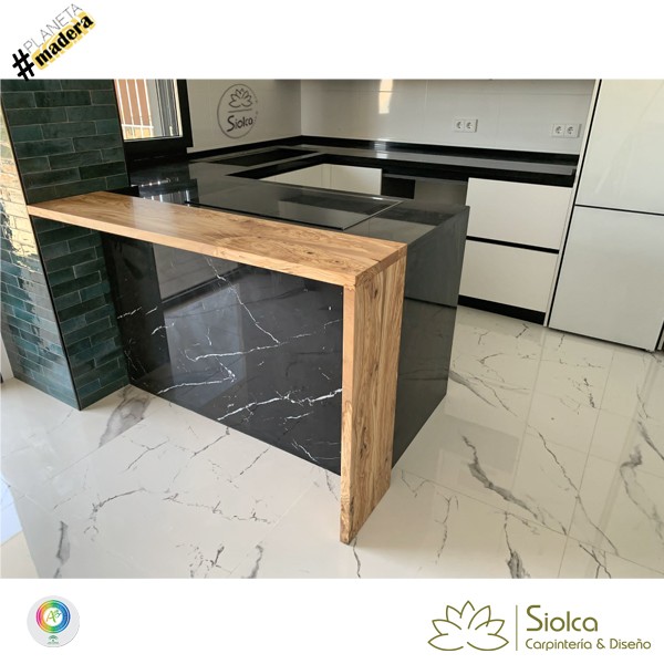Encimera de cocina en madera de olivo Hefesto - Imagen 2