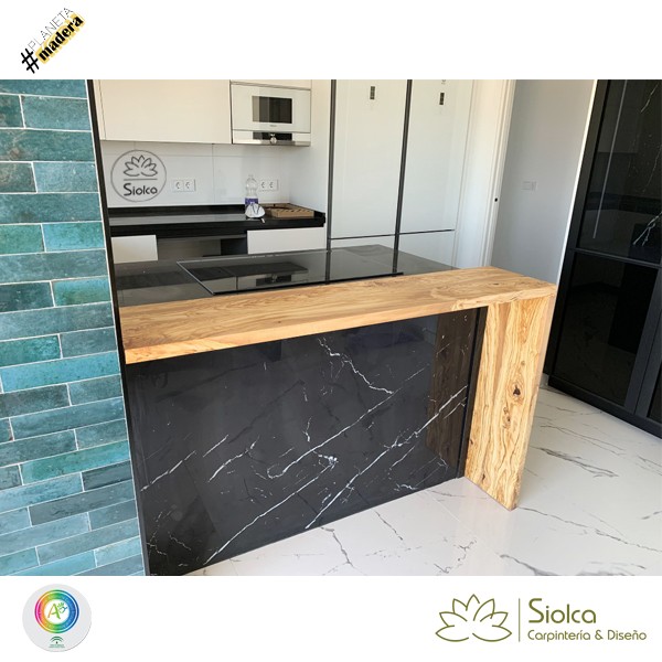 Encimera de cocina en madera de olivo Hefesto - Imagen 3