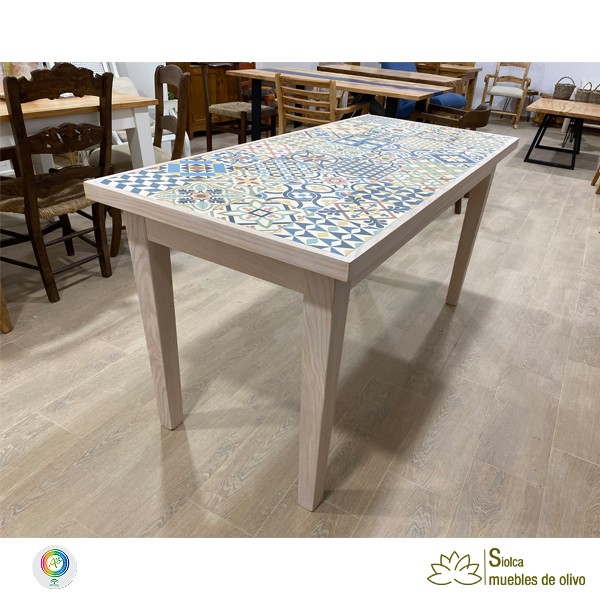 Mesa con tapa de cerámica serie Egeo