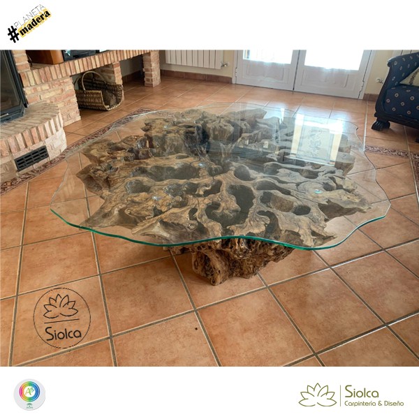 Mesa de centro de raíz de olivo Hipseo