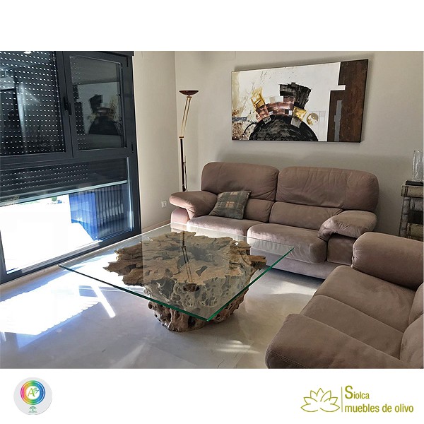 Mesa de centro de raíz de tronco de olivo Artemisa