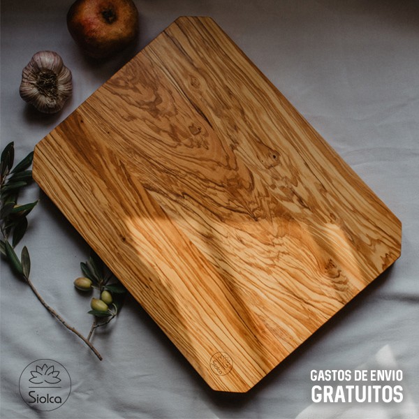Tabla de cocina en madera de olivo tipo Arguiñano